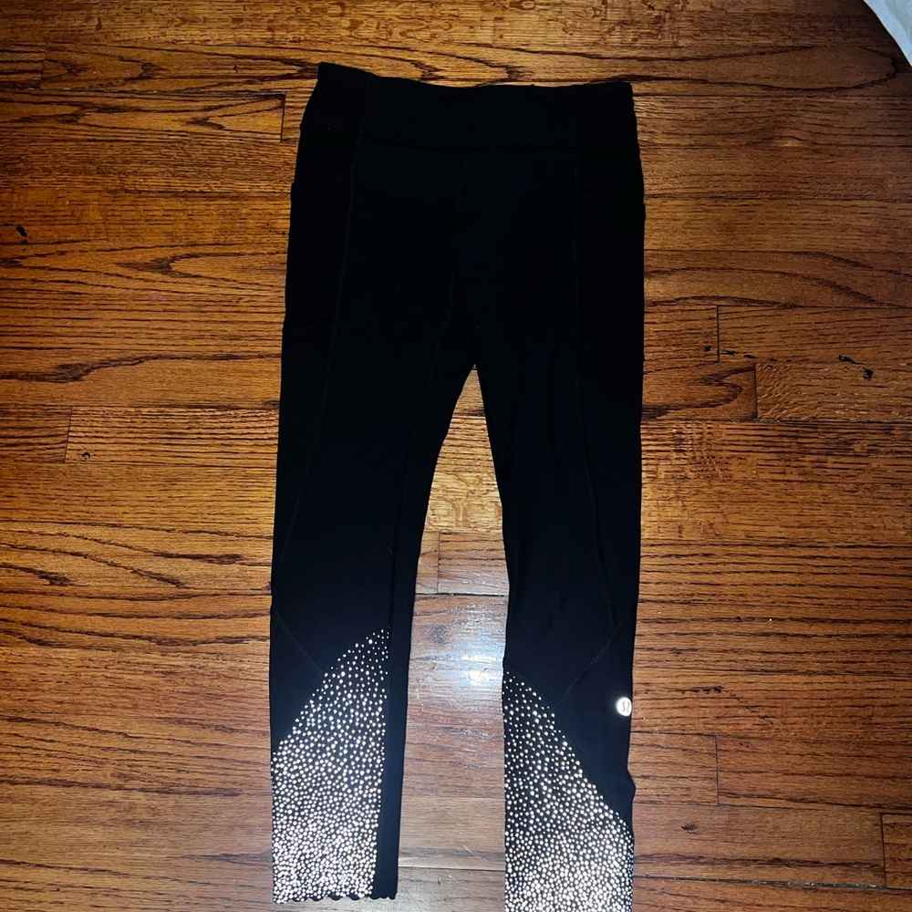Lululemon Black Leggings with Shiny Accents